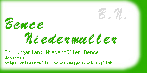 bence niedermuller business card