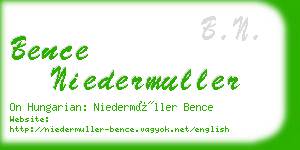 bence niedermuller business card